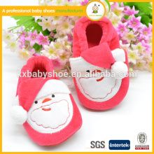 Patrón de Navidad Cute Best Seller diseño bebé recién nacido zapatos de bebé rojo suave suela